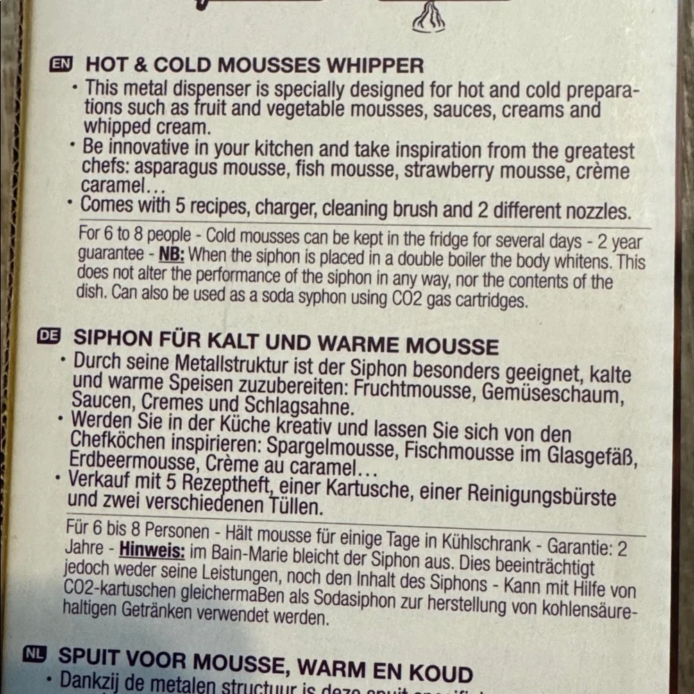 NIB‎ Mastrad Metal Mousse Whipper
